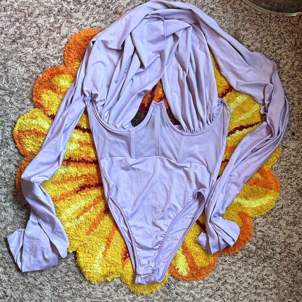 Lavender Halter Scarf-Tie Top